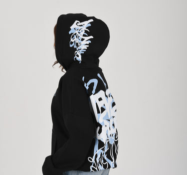 NEVER REPLACED BLUE X BLACK HOODIE